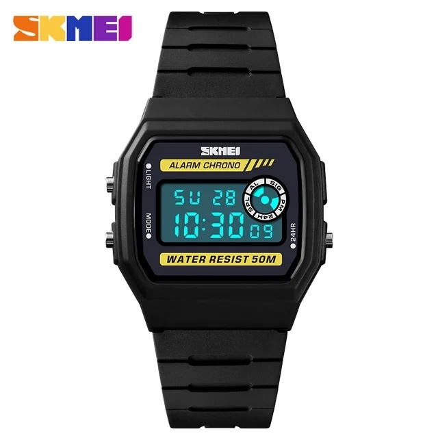 SKMEI 1413 Brand Watches Square Electronic Chronograph Alarm Led Clock for Men Boys Student Waterproof Sports Digital Watch
