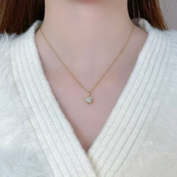 Collane con Pendenti Classici Minimalisti in Oro 18K con Diamanti Coltivati in Laboratorio, Catene di Moda per Donne