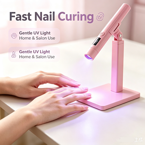 Lampe à ongles portable rose 3W avec support rotatif à 360 degrés, lampe UV multifonctionnelle - Product Image 2