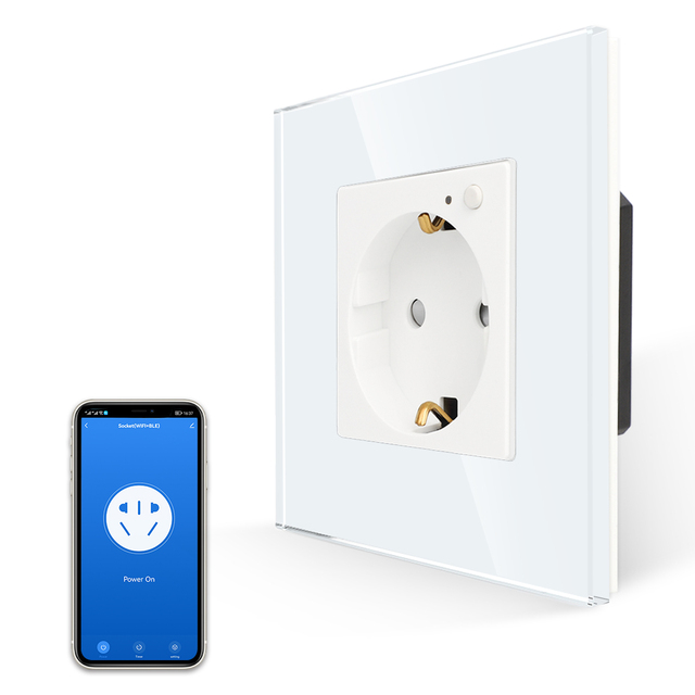 Touchimi 16A Tuya WIFI Remote/Voice Control Wall Socket Germany Industrial EU Power Monitor Germany Socket