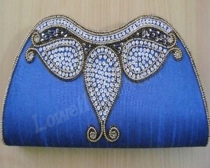 Lowellcraft Ladies Handmade Beaded <b>Clutch</b> Bag-Elegant Bridal <b>Wedding</b> Evening Bag with Chain Strap & Flap Closure (Up to 1L) - Product Image 2