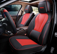 Fundas de Asiento de Coche de Cuero con Soporte Lumbar, 3D, Cuatro Estaciones, Universales, Compatibles con Airbag, Juego Completo para Golf de 5 Plazas
