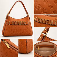 Sac à bandoulière en cuir PU gaufré personnalisé GORFIA pour femme, marron, petit, pour le quotidien et les voyages, sac à main bandoulière, conception OEM ODM