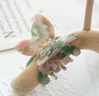 새로운 디자인 나비 디자인 5cm 아세테이트 헤어 클립 소녀 여성 헤어 클로 클립 팝 스위트 헤어그립 헤어 액세서리
