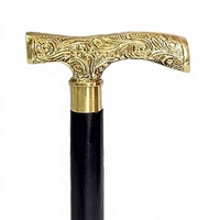 Canne de marche vintage faite à la main avec poignée Derby en laiton gravé, bâton en bois noir, aide à la mobilité élégante, cadeau pour hommes et femmes, décoration