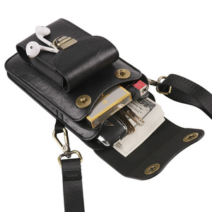 Pochette multifonctionnelle double couche pour téléphone, sac banane à fixer à la ceinture, sac bandoulière vertical, étui, écouteurs - Product Image 3