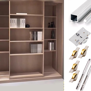 Phụ kiện hiển thị phòng ngủ ẩn với đường ray linh hoạt bánh xe cơ chế tủ quần áo trượt tích hợp phần cứng Tủ di động - Product Image 1