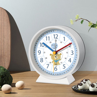 Reloj Despertador de Escritorio para Estudiantes de Educación Temprana, con Pantalla de Agujas, Movimiento Silencioso de Cuarzo, Luz Nocturna Suave
