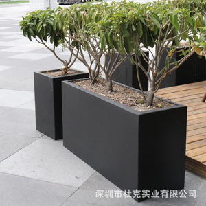 Macetas de Fibra de Vidrio para Exteriores, Jardineras de Acero Inoxidable Personalizadas, Macetas Modernas para Centros Comerciales, Calles Comerciales y Plazas - Product Image 3