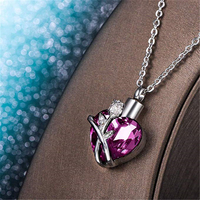 Urna Conmemorativa para Cenizas de Mascotas, de Acero Inoxidable, Color Púrpura, con Forma de Corazón, Diseño Ecológico y Duradero