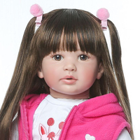 Poupée Reborn Fille de 55 cm avec Cheveux Longs, Adorable Jouet Bébé Nouveau-né pour Enfants, Cadeaux et Accessoires de Jeu d'Imitation