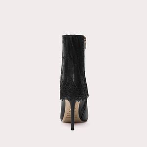 Nouvelles <span class=keywords><strong>bottes</strong></span> courtes élégantes et sexy de style automne-hiver en dentelle noire de petite taille - Product Image 4