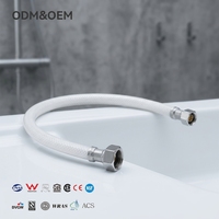 Tuyau flexible tressé en PVC PPW blanc, diamètre intérieur 1/2 po, pour eau chaude/froide, idéal pour chambre à coucher (vente en gros)