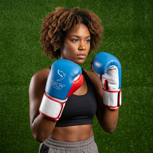 Gants de boxe Fly en cuir véritable, Velcro, bleu, rouge, blanc, équipement d'entraînement pour adultes, respirants, gants de boxe Winning, no boxing no life - Product Image 5
