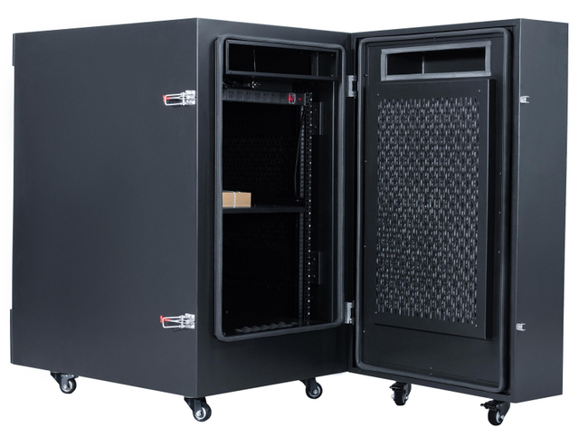 27USoundproof Server Rack, 19-inch Network Server Rack, Floor-Standing Server Rack