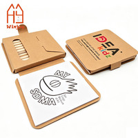 Kit de Manualidades para Niños, Caja de Papel Kraft, Paquete de Papel para Graffiti en Blanco y Tiras de Madera, Juguete Educativo de Arte Hecho a Mano