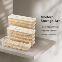 Boîte de rangement double en plastique pour dumplings, pour porte latérale de réfrigérateur, pour espaces étroits, conservation et organisation, qualité alimentaire