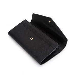 Portefeuille long en cuir de vachette pour femme, grande capacité, en cuir de vache véritable, pochette fine, porte-téléphone - Product Image 5