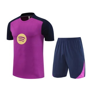 Uniformes de Fútbol de Verano, Conjunto de Entrenamiento de Manga Corta, Jersey 25/26 Barcelona, Transpirable, Poliéster, Secado Rápido, Cuello Redondo, Unisex - Product Image 2