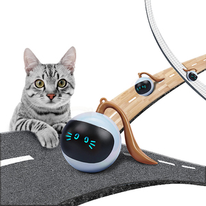 Factory Custom Interactive Cat Ball Toys Fun Tracker USB Automatic <b>Moving</b> Rolling Chase Ball with Tail Smart Cat Playing Toy - Product Image 2