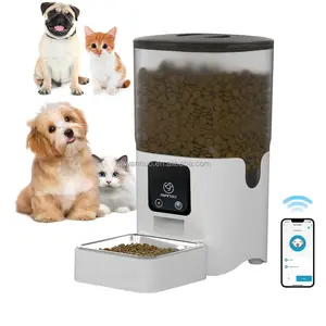Alimentador automático inteligente para cães e gatos, alimentador inteligente 6L com wi-fi para celular, dispensador remoto de comida para cães