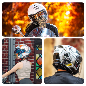 Gsb Unisex Nieuwe Abs 263 Halve Helm Met Driekwart Zonwering Voor Motorrijder - Product Image 6