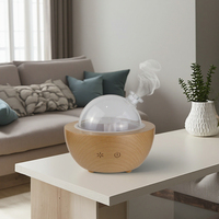 Diffuseur en verre 200ml Diffuseur d'aromathérapie Diffuseur d'arôme d'huile essentielle en bois véritable pour la maison