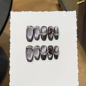 Bague en argent avec effet œil de chat, bordure argentée, effet flash <span class=keywords><strong>cassé</strong></span>, cœur crochu, diamant <span class=keywords><strong>blanc</strong></span> empilé, protection contre les chocs - Product Image 3