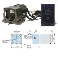 Moteur à engrenages à réduction de vitesse AC 15W 1:3-1:300 3RK15GN-C avec contrôleur de vitesse US-52 220V monophasé, moteur réducteur de vitesse réglable