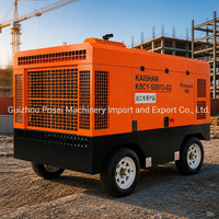 Compresseur d'air à vis diesel Kaishan KSCY-550/13K-G2 13 bars avec contrôle PLC, châssis de remorque robuste pour le forage de roches en carrière