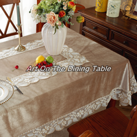 Nappe rectangulaire en velours Dailu, broderie florale en dentelle luxueuse, personnalisable, idéale pour les mariages et événements marrons – Grande Vente