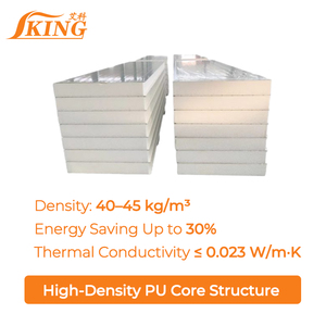 Panneau sandwich en <span class=keywords><strong>polyuréthane</strong></span> ISOKING 80 mm, isolation thermique pour la construction commerciale - Product Image 3