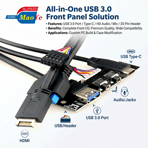 สายอะแดปเตอร์ MAOYE OEM USB3.0 20 พิน จากหัวต่อเมนบอร์ดแบบ 20 พิน เป็น Type C ตัวเมีย ความเร็ว 5Gbps สำหรับต่อพ่วงแผงด้านหน้าเคสคอมพิวเตอร์ตั้งโต๊ะ - Product Image 4