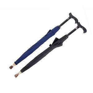 Béquille <span class=keywords><strong>canne</strong></span> bâton de marche vieil <span class=keywords><strong>homme</strong></span> <span class=keywords><strong>parapluie</strong></span> droit aîné lumière Durable noir métal cadre aluminium dérapage <span class=keywords><strong>parapluie</strong></span> droit - Product Image 1