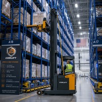 Chariot élévateur transpalette électrique autoporté pour entrepôt, manutention de matériaux et levage de charges