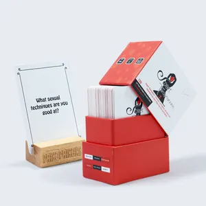 Cartes de jeu Sweet Conversafional imprimées en usine jeu de luxe personnalisé Couple Date Question carte de jeu pandora avec couvercle et boîte de base