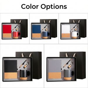 Bulk Promotional Business Gift Set With Custom Logo 4-in-1 Cork Notebook Ceramic <b>Mug</b> Pen Keychain Business Gift Kit - Product Image 2