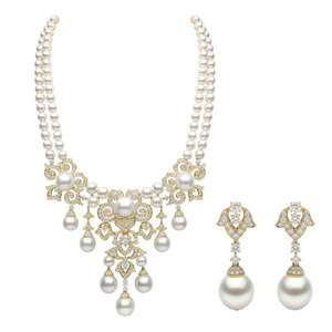 <span class=keywords><strong>Collana</strong></span> <span class=keywords><strong>Girocollo</strong></span> di Lusso Golden Sahara Desert con Zirconi Palace e Design Floreale con Perle Imitazione per Donne Regalo di Nozze - Product Image 3