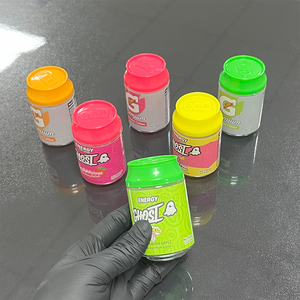 Vente en gros de canettes de soda créatives de qualité alimentaire bocal d'emballage de bonbons et de collations bocaux en plastique pour gommes - Product Image 1