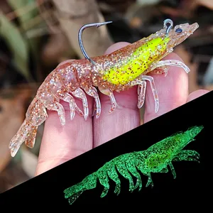 Leurre souple de pêche Spinpoler segmenté pré-monté en forme de crevette, résistant en TPR avec hameçon lesté pour la pêche en eau douce et salée - Product Image 2