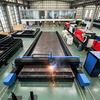 Nouvel Arrivage Équipement de découpe laser sur rail au sol 20000W, Plateau segmenté modulaire de 13m avec système d'extraction des poussières, Expédition facile