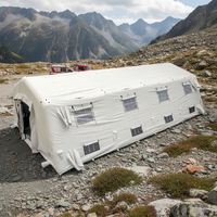 Abri médical tactique modulaire léger et portable en PVC ignifuge, imperméable, toutes saisons, tente pneumatique noire 24-60