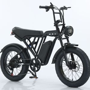 Bicicletta <span class=keywords><strong>Elettrica</strong></span> TST R002 con Pneumatici Fat da 20 Pollici, 750W 1500W, Sospensione Completa, 7 Velocità, Stile Retrò Moped, <span class=keywords><strong>Bici</strong></span> Fuoristrada - Product Image 1