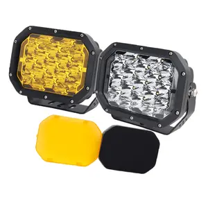 7 "7 pouces carré Led antibrouillard ambre blanc DRL 170W projecteur tout-terrain 4x4 accessoires LED feux de conduite auxiliaires