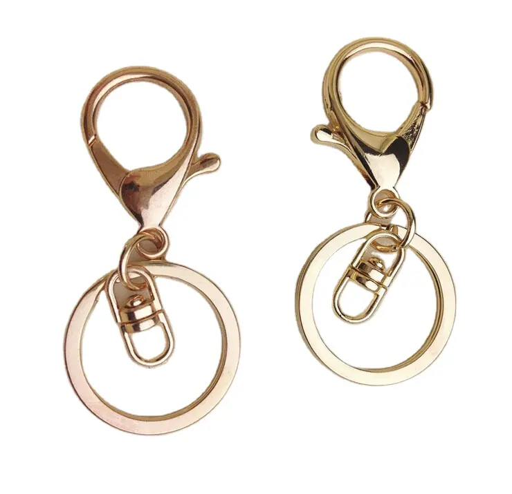 Porte-clés en métal or rose et plaqué or pour la fabrication de bijoux