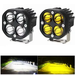 أضواء عمل LED بقوة 40 واط وحجم 3 بوصات، كشافات قيادة، أضواء ضباب صفراء/بيضاء للسيارات والشاحنات الصغيرة والجرارات ومركبات الدفع الرباعي، تعمل بجهد 12 فولت و24 فولت - Product Image 2