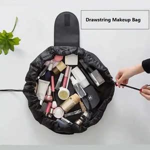 Ulikeke Multifunktion ale benutzer definierte Logo Polyester Draw String Reise Aufbewahrung beutel Tasche Lazy Draw string Make-up Kosmetik Make-up Tasche - Product Image 4