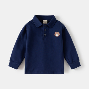 2025 printemps nouveau polo décontracté pour enfants pour garçons T-Shirt à manches longues dessin animé haut polyvalent pour bébé pour le printemps automne - Product Image 6