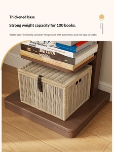 Bibliothèque en bois massif, style moderne et luxueux, table de chevet, étagère de rangement multi-niveaux, rangement vertical <span class=keywords><strong>invisible</strong></span>, chambre à coucher, maison, petit appartement SJ025 - Product Image 4