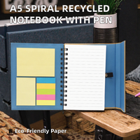 A5-Format Individuell Bedruckter Spiralgebundener Recycling-Papier Organizer/Planer Notizbuch mit Stift-Geschenk